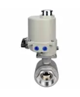 Кран шаровой DN.ru BV3232P(2pc)-FP-T-ISO-H Ду40 Ру63 полнопроходной двухходовой, нержавеющая сталь SS316, внутренняя резьба, уплотнение - PTFE, с электроприводом ГЗ-ОФ-45/11К 220В