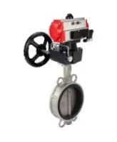 Затвор дисковый поворотный DN.ru WBV3232N-2W-Fb-H Ду150 Ру16, корпус - нержавеющая сталь 316L, диск - нержавеющая сталь 316L, уплотнение - NBR, с пневмоприводом PA-DA-130, пневмораспределителем 4M320-10 AC220V, ручным дублером MON3-700-T38-ISO