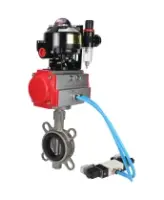 Затвор дисковый поворотный DN.ru WBV3131N-2W-Fb-H Ду150 Ру16, корпус - нержавеющая сталь 304, диск - нержавеющая сталь 304, уплотнение - NBR, с пневмоприводом DN.ru DN.ru PA-SA-160, пневмораспределителем 4V320-08 AC220V, БКВ APL-510N EX и БПВ AFC2000