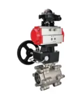 Кран шаровой DN.ru BV3232P(3pc)-FP-SW-ISO-H Ду65 Ру63 полнопроходной, корпус - нержавеющая сталь SS316, под приварку, с пневмоприводом PA-DA-105, БКВ APL-210N, ручным дублером MON2-450-T28-ISO
