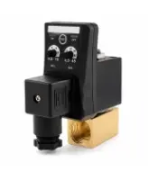 Клапан электромагнитный DN.ru VS1200-NT-NC 1/2″ Ду15 Ру16, соленоидный двухходовой, корпус - латунь, уплотнение - NBR, резьбовой, нормально-закрытый, прямого действия, катушка - 220В, с электронным таймером слива для управления конденсатом