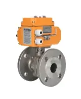 Кран шаровой DN.ru BV3232P(2pc)-FP-F-ISO-H Ду50 Ру16 полнопроходной фланцевый, корпус - нержавеющая сталь 316, уплотнение - PTFE, с электроприводом DN.ru QT-N-008EM-O1-24VDC-У1 HARK