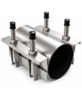Хомут ремонтный свертного типа DN.ru CRW31E(2pc)-200 Ду100 (Дн108-128) Ру16 двухсоставный, материал корпуса - нержавеющая сталь AISI 304, уплотнение - EPDM, длина - 200мм