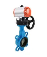 Затвор дисковый поворотный DN.ru WBV1132N-2W-Fb-H Ду125 Ру16, корпус - чугун GG25, диск - нержавеющая сталь 316L, уплотнение - NBR, с пневмоприводом DN.ru PA-DA-105 двойного действия, с ручным дублером MON3-700-T38-ISO