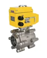Кран шаровой DN.ru BV3232P(3pc)-FP-SW-ISO-H Ду40 Ру63 полнопроходной, корпус - нержавеющая сталь SS316, под приварку, с 1/4-оборотным электроприводом QT-N-005EM-O1-220VAC-У1