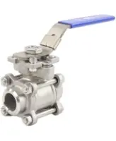 Кран шаровой DN.ru BV3232P(3pc)-FP-W-ISO-H L=176 Ду65 Ру25 полнопроходной двухходовой, корпус - нержавеющая сталь CF8M/AISI 316 (аналог 08Х17Н14М2), под приварку, уплотнение - PTFE, с ISO фланцем и рукояткой