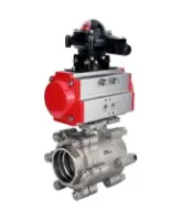 Кран шаровой DN.ru BV3232P(3pc)-FP-SW-ISO-H Ду65 Ру63 полнопроходной, корпус - нержавеющая сталь SS316, под приварку, с пневмоприводом PA-SA-130, БКВ APL-210N