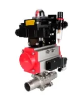 Кран шаровой DN.ru BV3232P(3pc)-FP-W-ISO-H LONG Ду80 Ру25 полнопроходной, корпус - нержавеющая сталь 316, уплотнение - PTFE, под приварку, с пневмоприводом DN.ru PA-SA-130, пневмораспределителем 4M310-08 AC220V, БКВ APL-410N EX и БПВ AFC2000