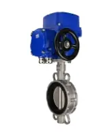 Затвор дисковый поворотный DN.ru WBV3131V-2W-Fb-H Ду125 Ру16 межфланцевый, корпус - нержавеющая сталь 304, диск - нержавеющая сталь 304, уплотнение - VITON, с электроприводом QT-N-015M-O2-220VAC-У1 с моментной муфтой и штурвалом