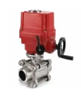Кран шаровой DN.ru BV3232P(3pc)-FP-W-ISO-H WDVF Ду50 Ру40 полнопроходной, трехсоставной, корпус - нержавеющая сталь 316, уплотнение - PTFE, под приварку, с электроприводом DN.ru QT-EX-010EM-O2-220VAC-У1, взрывозащищенным