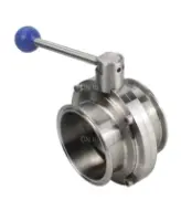 Затвор дисковый поворотный кламповый DN.ru WBV3131E-2W-C-H Ду50 Ру10 корпус - пищевая нержавеющая сталь 304, уплотнение – EPDM, присоединение - кламп (clamp), с рукояткой