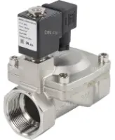 Клапан электромагнитный DN.ru VS431-NT-NC-220VAC 1 1/2″ Ду40 Ру16, соленоидный двухходовой, корпус - нержавеющая сталь 304, уплотнение - NBR, резьбовой, нормально-закрытый, пилотный, катушка - 220В