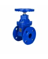 Задвижка клиновая 30ч39р (аналог МЗВ) DN.ru GVWN1414N-2W-F-S blue Ду100 Ру10/16 фланцевая, корпус - чугун GGG50, клин - чугун GGG50, уплотнение - NBR, с невыдвижным штоком, со штурвалом, цвет - синий