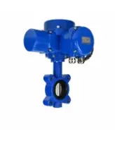 Затвор дисковый поворотный DN.ru WBV1631N-2W-Fb-H Ду150 Ру16 LUG межфланцевый, корпус - чугун QT450, диск - нержавеющая сталь AISI 304, уплотнение - NBR, с электроприводом QT-N-020M-O2-220VAC-У1 с моментной муфтой и штурвалом
