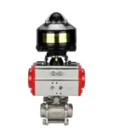 Кран шаровой DN.ru BV3232P(3pc)-FP-W-ISO-H Ду65 Ру25 полнопроходной двухходовой, нержавеющая сталь SS316, под приварку, уплотнение - PTFE, с пневмоприводом DN.ru PA-DA-83 и БКВ APL-510N-EX