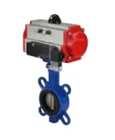 Затвор дисковый поворотный DN.ru WBV1132N-2W-Fb-H Ду125 Ру16, корпус - чугун GG25, диск - нержавеющая сталь 316L, уплотнение - NBR, с пневмоприводом DN.ru PA-DA-105 двойного действия, пневмораспределителем 4M310-08 AC220V