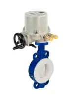 Затвор дисковый поворотный DN.ru WBV3434Pf-2W-Fb-R Ду250 Ру16 корпус - углеродистая сталь WCB, диск - углеродистая сталь WCB, футерованный PTFE, уплотнение - PTFE, с четвертьоборотным взрывозащищенным электроприводом ГЗ-ОФВ-300/28-М 220В