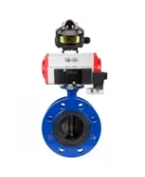 Затвор дисковый поворотный DN.ru WBV1331E-2W-F-H Ду125 Ру16 фланцевый, корпус - чугун GGG40, диск - нержавеющая сталь 304, уплотнение - EPDM, с пневмоприводом DN.ru PA-SA-160, пневмораспределителем DN.ru 4M310-08 AC220V и БКВ DN.ru APL-510N EX
