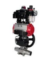 Кран шаровой DN.ru BV3232P(3pc)-FP-W-ISO-H LONG Ду65 Ру25 полнопроход., корпус - нерж.сталь 316, уплотнение - PTFE, под приварку, пн.привод PA-DA-083, пн.распределитель 4M310-08 AC220V, ручной дублер MON2-450-T28-ISO, БКВ APL-410N EX и БПВ AFC2000
