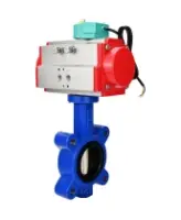 Затвор дисковый поворотный DN.ru WBV1616E-2W-Fb-H Ду50 Ру16 LUG межфланцевый, корпус - чугун QT450, диск - чугун QT450, уплотнение - EPDM, с пневмоприводом PA-SA-083 и магнитным переключателем ALS200D