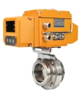 Затвор дисковый поворотный DN.ru WBV3131S-2W-T-H Ду50 Ру10 резьбовой, корпус - пищевая нержавеющая сталь 304, уплотнение - Silicon, с электроприводом QT-N-005EM-A1-220VAC-У1 c датчиком обратной связи и входным управляющим сигналом 4-20мА HARK