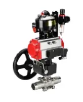 Кран шаровой DN.ru BV3232P(3pc)-FP-W-ISO-H LONG Ду65 Ру25 полнопроход., корпус - нерж.сталь 316, уплотнение - PTFE, под приварку, пн.привод PA-DA-083, пн.распределитель 4M310-08 AC220V, ручной дублер MON2-450-T28-ISO, БКВ APL-510N EX и БПВ AFC2000