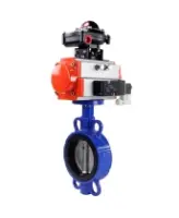 Затвор дисковый поворотный DN.ru WBV1132N-2W-Fb-H Ду125 Ру16, корпус - чугун GG25, диск - нержавеющая сталь 316L, уплотнение - NBR, с пневмоприводом PA-SA-140, пневмораспределителем 4M320-08 AC220V и БКВ APL-510N EX