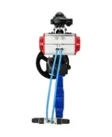 Затвор дисковый поворотный DN.ru WBV1631N-2W-Fb-H Ду150 Ру16 LUG корпус - чугун QT450, диск - нержавеющая сталь 304, уплотнение - NBR, с пневмоприводом DN.ru PA-DA-105, пневмораспределителем 4V320-08 AC220V, БКВ APL-210N и редуктором MON3-700-T38-ISO