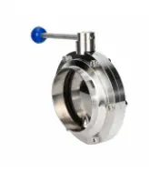Затвор дисковый поворотный DN.ru WBV3131E-2W-W-H Ду125 Ру10, пищевая нержавеющая сталь 304, уплотнение - EPDM, под приварку, с рукояткой