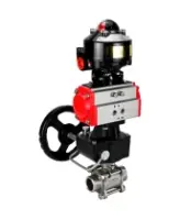 Кран шаровой DN.ru BV3232P(3pc)-FP-W-ISO-H WDVF Ду40 Ру40 полнопроходной, трехсоставной, корпус - нержавеющая сталь 316, уплотнение - PTFE, под приварку, с пневмоприводом PA-DA-065, БКВ APL-510N EX, ручным дублером MON1-250-T26-ISO