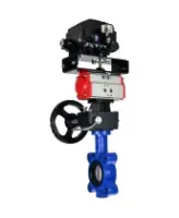 Затвор дисковый поворотный DN.ru WBV1631N-2W-Fb-H Ду150 Ру16 LUG корпус - чугун QT450, диск - нержавеющая сталь 304, уплотнение - NBR, с пневмоприводом DN.ru PA-DA-105, редуктором MON3-700-T38-ISO и позиционером YT-1000RSN без обрат. связи