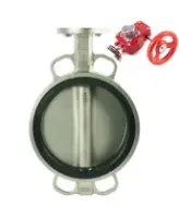 Затвор дисковый поворотный DN.ru WBV3131V-2W-Fb-H Ду125 Ру16 межфланцевый, корпус - нержавеющая сталь 304, диск - нержавеющая сталь 304, уплотнение - VITON, с редуктором DN.ru HGBF RQN2-320Z с индикатором положения и датчиком обратной связи