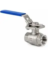 Кран шаровой DN.ru 1/2″ Ду15 Ру63 ZGY, полнопроходной, двухходовой, материал корпуса - нержавеющая сталь CF8M/AISI 316, внутренняя резьба, уплотнение - PTFE, с ISO-фланцем и рукояткой (BV3232P(2pc)-FP-T-ISO-H)
