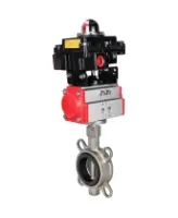 Затвор дисковый поворотный DN.ru WBV3131N-2W-Fb-H Ду150 Ру16, корпус - нержавеющая сталь 304, диск - нержавеющая сталь 304, уплотнение - NBR, с пневмоприводом DN.ru PA-DA-105 и БКВ DN.ru APL-410N EX