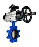 Затвор дисковый поворотный DN.ru WBV1616E-2W-Fb-H Ду125 Ру16 LUG корпус - чугун QT450, диск - чугун QT450, уплотнение - EPDM, с пневмоприводом DN.ru PA-DA-105-1 и БКВ APL-210N