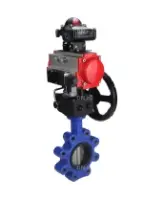 Затвор дисковый поворотный DN.ru WBV1631N-2W-Fb-H Ду150 Ру16 LUG корпус - чугун QT450, диск - нержавеющая сталь 304, уплотнение - NBR, с пневмоприводом DN.ru PA-DA-105, пневмораспределителем 4M310-08 AC220V, БКВ APL-210N и дублером MON3-700-T38-ISO