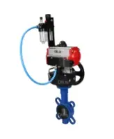 Затвор дисковый поворотный DN.ru WBV1413E-2W-Fb-H Ду40 Ру16, корпус - чугун GGG50, диск - чугун GGG40, EPDM, 9х9, F05, с пневмоприводом PA-DA-052, пневмораспределителем 4M310-08 AC220V, ручным дублером MON1-250-T26-ISO, БПВ AFC2000