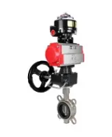 Затвор дисковый поворотный DN.ru WBV3131V-2W-Fb-H Ду80 Ру16, корпус - нержавеющая сталь 304, диск - нержавеющая сталь 304, уплотнение - VITON, с пневмоприводом DN.ru PA-DA-083, БКВ DN.ru APL-510N EX и ручным дублером DN.ru MON2-450-T28-ISO