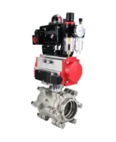 Кран шаровой DN.ru BV3232P(3pc)-FP-SW-ISO-H Ду65 Ру63 полнопроходной, корпус - нержавеющая сталь SS316, под приварку, с пневмоприводом PA-SA-130, пневмораспределителем 4M310-08 AC220V, БКВ APL-410N EX, БПВ AFC2000