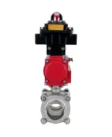 Кран шаровой DN.ru BV3232P(3pc)-FP-W-ISO-H WDVF Ду40 Ру40 полнопроходной, трехсоставной, корпус - нержавеющая сталь 316, уплотнение - PTFE, под приварку, с пневмоприводом PA-DA-065, БКВ APL-410N EX