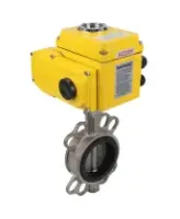 Затвор дисковый поворотный DN.ru WBV3232N-2W-Fb-H Ду150 Ру16, корпус - нержавеющая сталь 316L, диск - нержавеющая сталь 316L, уплотнение - NBR, с электроприводом DN.ru QT-N-010EM-O1-220VAC-У1 220В