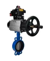 Затвор дисковый поворотный DN.ru WBV1432E-2W-Fb-H Ду150 Ру16, корпус - чугун GGG50, диск - нержавеющая сталь 316L, уплотнение - EPDM, с пневмоприводом DN.ru PA-DA-105-1 двойного действия, с БКВ APL-410N EX