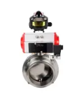 Затвор дисковый поворотный кламповый DN.ru WBV3131S-2W-C-H Ду50 Ру10 корпус - пищевая нержавеющая сталь 304, уплотнение – Silicon, с пневмоприводом DN.ru PA-DA-052, пневмораспределителем DN.ru 4M310-08 DC24V и БКВ DN.ru APL-510N EX
