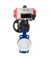 Затвор дисковый поворотный DN.ru WBV3434Pf-2W-Fb-R Ду250 Ру16 корпус - углеродистая сталь WCB, диск - углеродистая сталь WCB, футерованный PTFE, уплотнение - PTFE, с PA-DA-130, пневмораспределителем 4M310-08 AC220V и ручным дублером MON3-700-T38-ISO