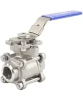 Кран шаровой DN.ru BV3232P(3pc)-FP-W-ISO-H Ду80 Ру25 полнопроходной двухходовой, нержавеющая сталь SS316, под приварку, уплотнение - PTFE, с ISO фланцем и рукояткой