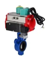 Затвор дисковый поворотный DN.ru WBV0232E-2W-Fb-ISO-H Ду25/32 Ру16, корпус - алюминиевый сплав, диск - нержавеющая сталь 316L, уплотнение - EPDM, с пневмоприводом PA-DA-065, пневмораспределителем 4M310-08 DC24V и магнитным переключателем ALS200D