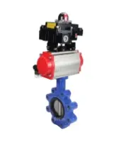 Затвор дисковый поворотный DN.ru WBV1631N-2W-Fb-H Ду150 Ру16 LUG корпус - чугун QT450, диск - нержавеющая сталь 304, уплотнение - NBR, с пневмоприводом DN.ru PA-SA-160, пневмораспределителем 4M310-08 AC220V и БКВ APL-410N EX