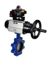 Затвор дисковый поворотный DN.ru WBV1631N-2W-Fb-H Ду150 Ру16 LUG корпус - чугун QT450, диск - нержавеющая сталь 304, уплотнение - NBR, с пневмоприводом PA-DA-105-1 и БКВ APL-410N EX