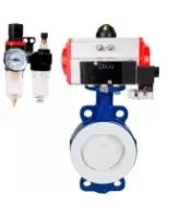 Затвор дисковый поворотный DN.ru WBV3434Pf-2W-Fb-R Ду250 Ру16 корпус - углеродистая сталь WCB, диск - углеродистая сталь WCB, футерованный PTFE, уплотнение - PTFE, с PA-DA-130, 4M310-08 AC220V и AFC2000