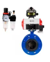 Затвор дисковый поворотный DN.ru WBV1331E-2W-F-H Ду125 Ру16 фланцевый, корпус - чугун GGG40, диск - нержавеющая сталь 304, EPDM, с пневмоприводом DN.ru PA-SA-160, пневмораспределителем DN.ru 4M310-08 AC220V, БКВ DN.ru APL-510N EX и БПВ DN.ru AFC2000